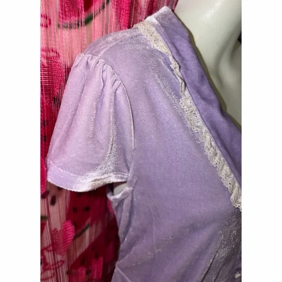 💜 Killstar Velvet Dress with Lace Trim - Picture 3 of 6